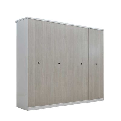 Petruci 6-Door Wardrobe - White/Black - With 2-Year Warranty